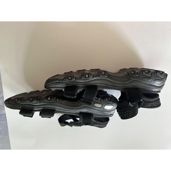 Women's Sketchers Yoga Form Sparkle Slingback Thong Sandals Size 11 Black - Picture 7 of 9